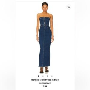 Superdown Natalia Maxi Dress in Blue size M